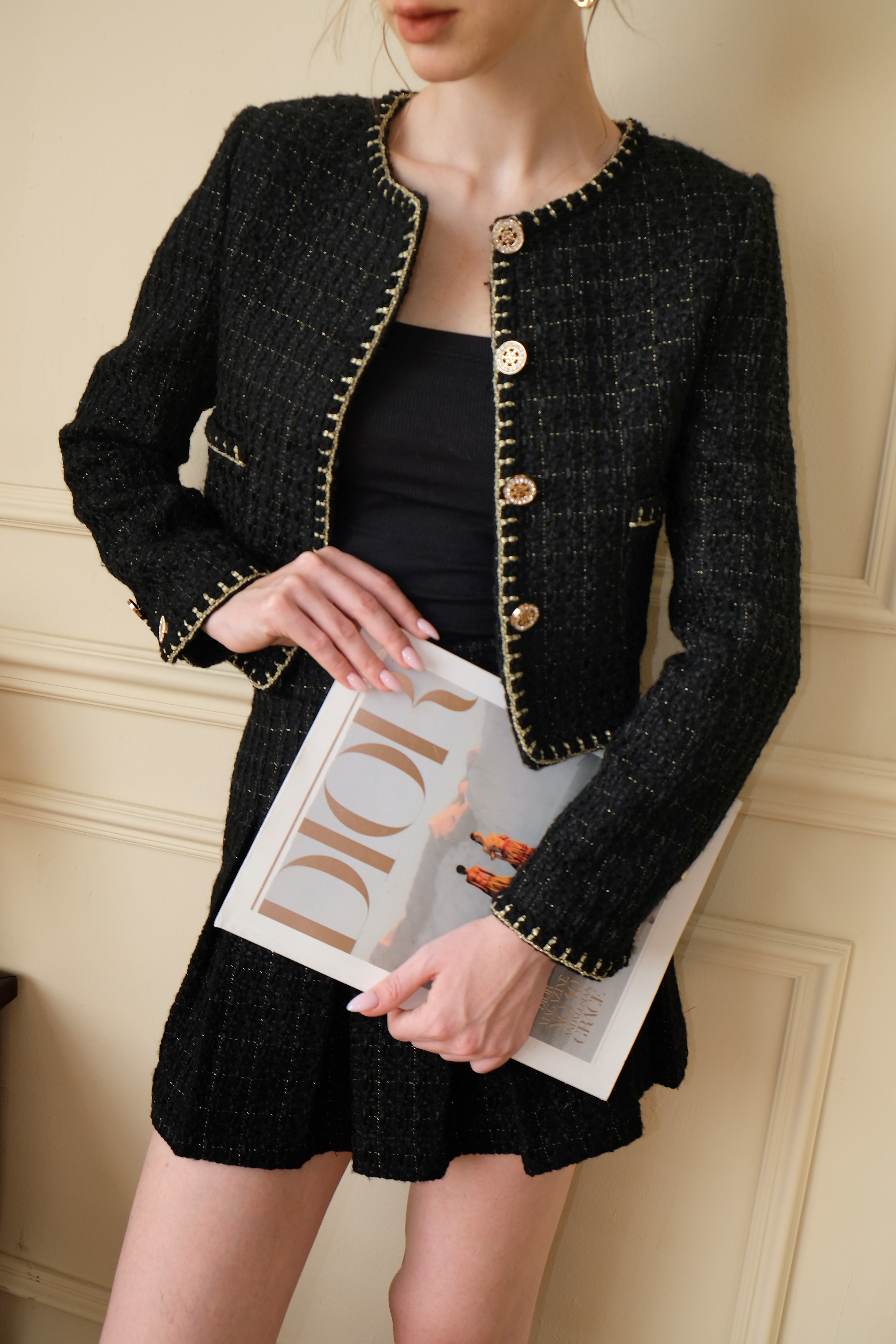 JACKIE TWEED SET IN BLACK – Tiffany Studio