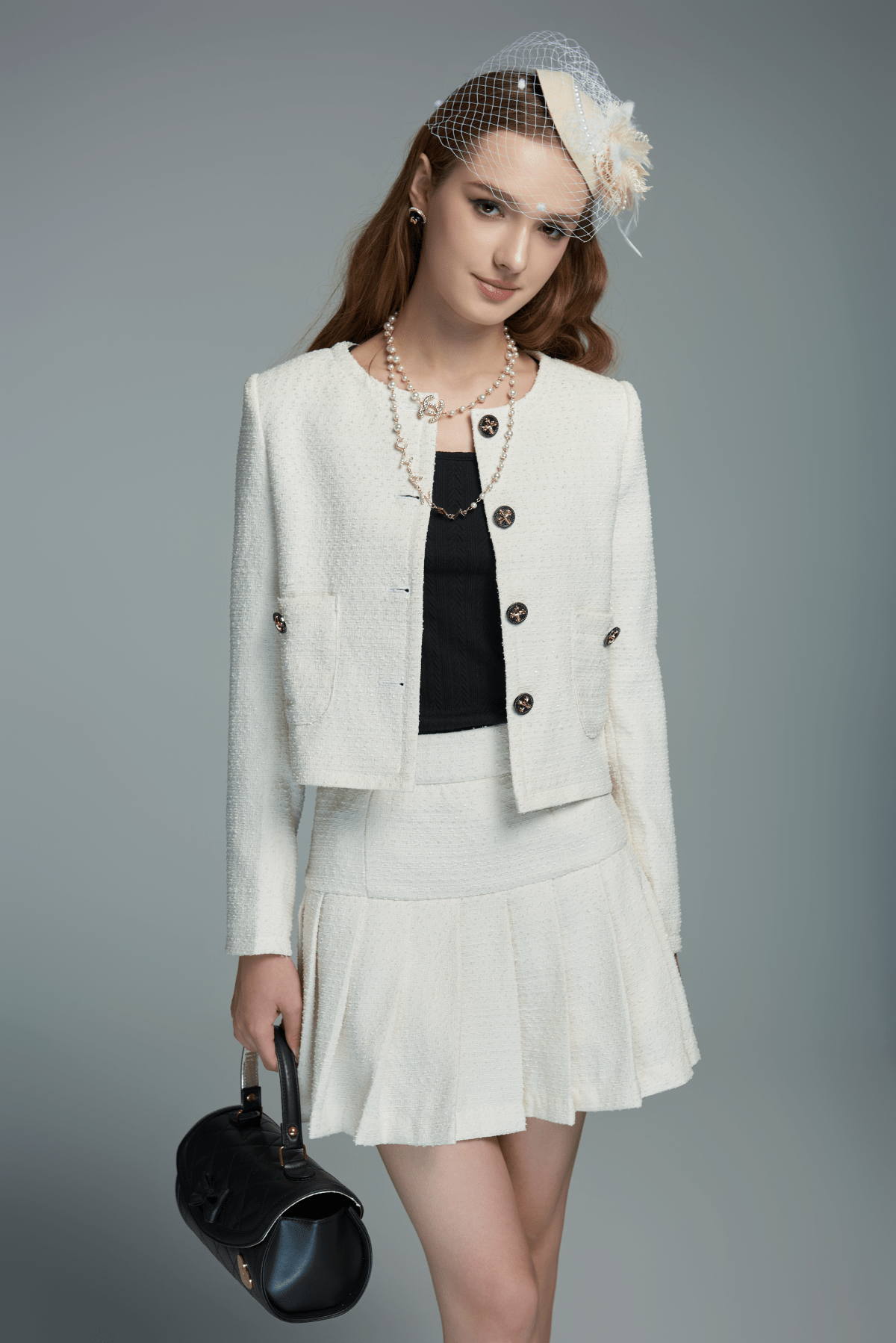 SOFIA TWEED SET IN WHITE