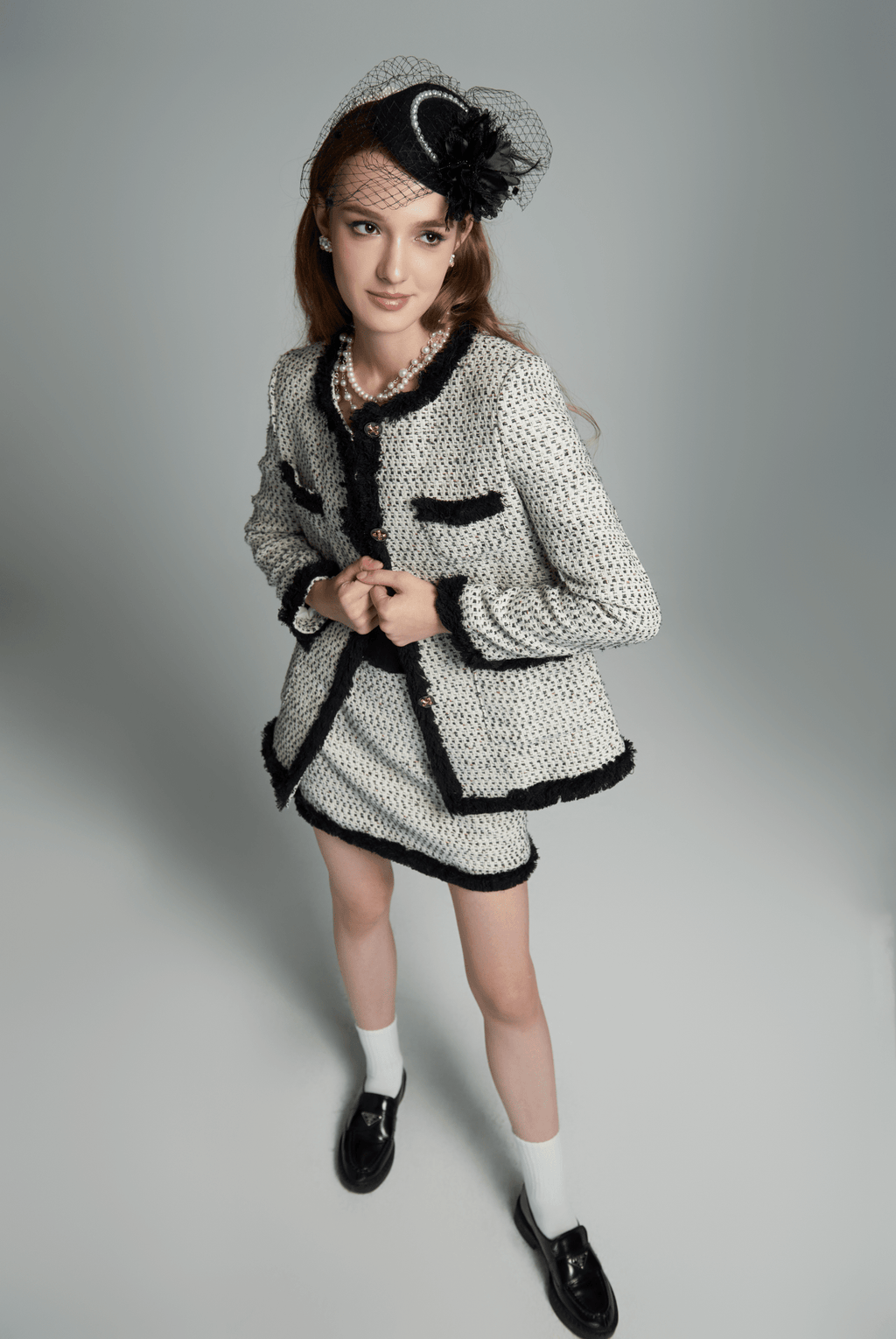 CLAIRE TWEED SET GREY