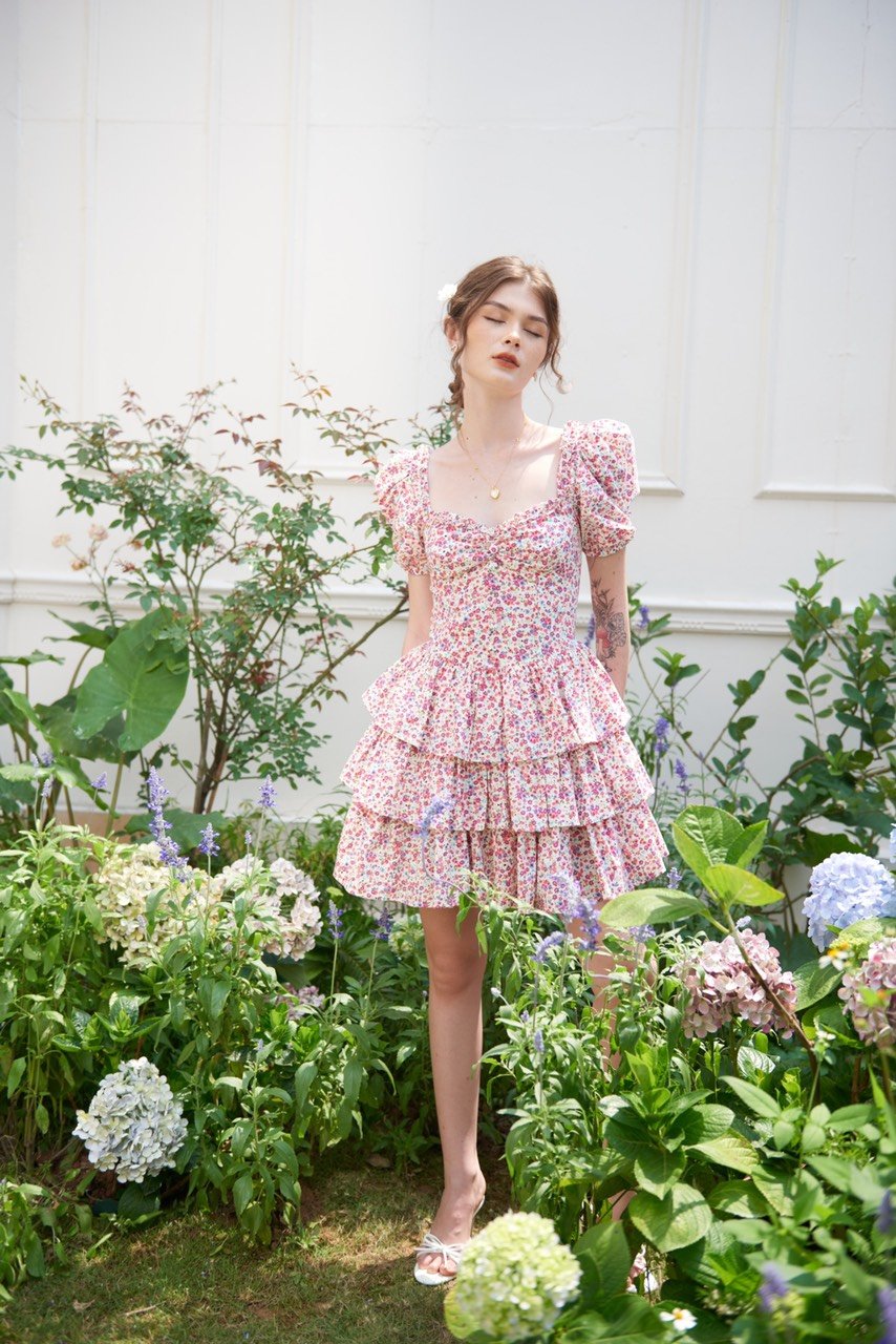 JOSEPHINE DRESS - PINK THUNBERGIA EDTION