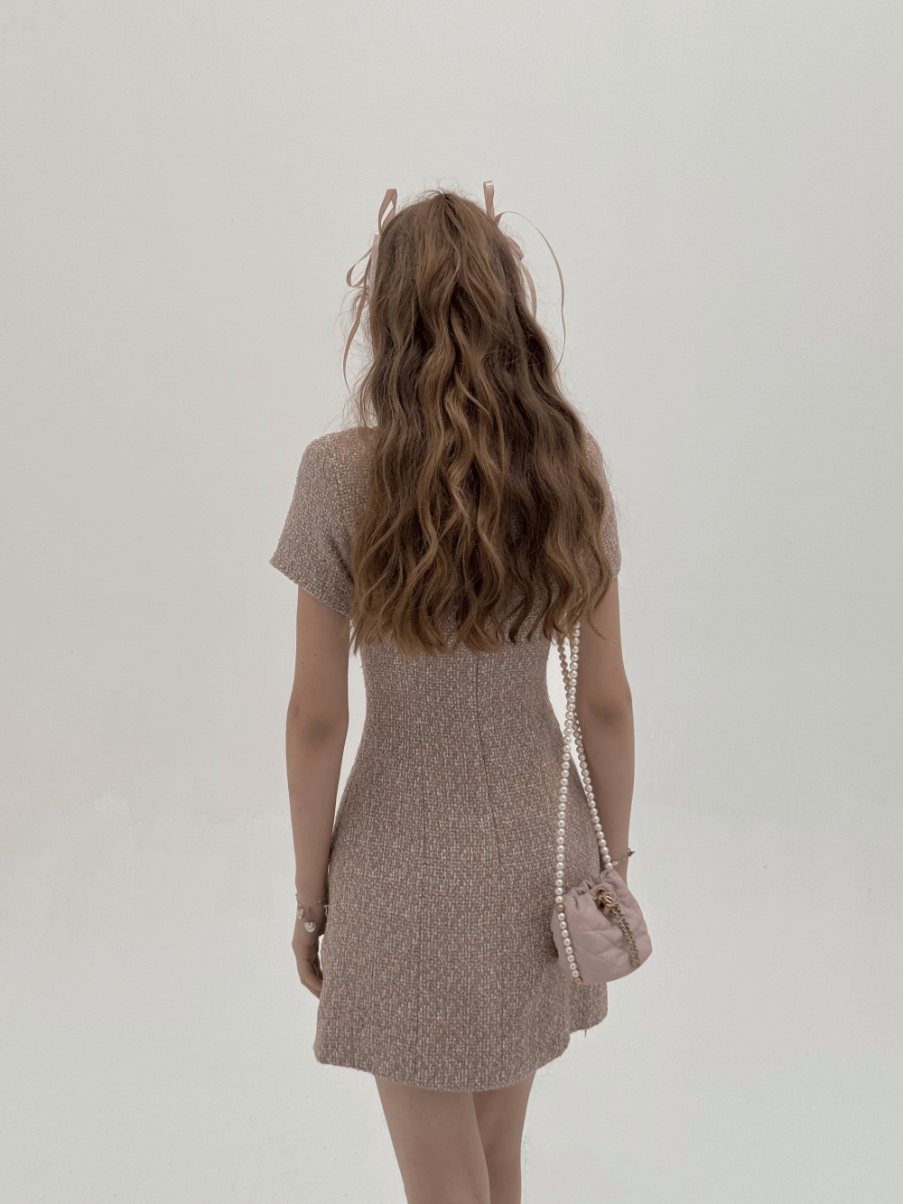 TIFFANY TWEED DRESS IN SPECIAL PINK