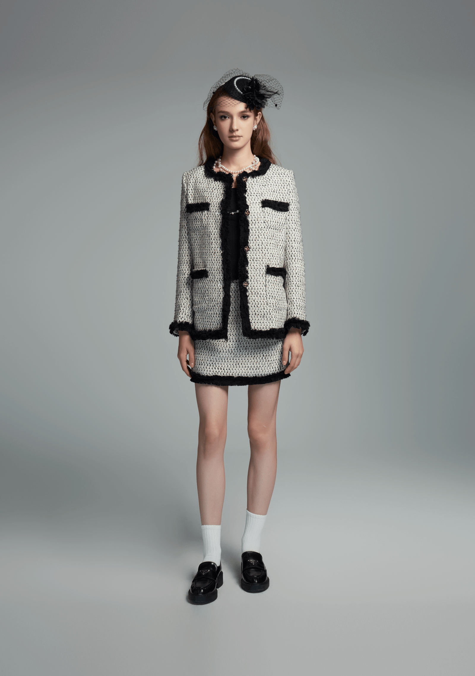 CLAIRE TWEED SET GREY