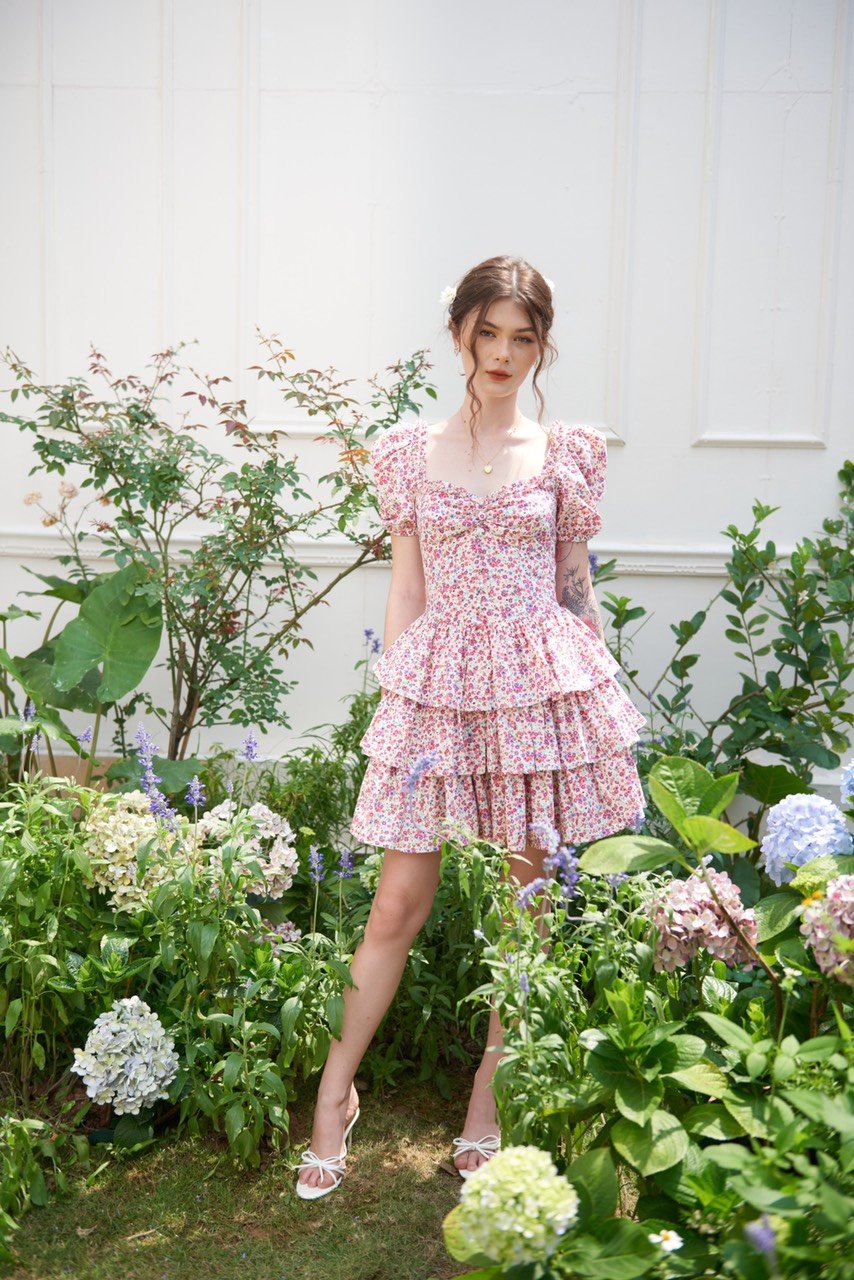 JOSEPHINE DRESS - PINK THUNBERGIA EDTION