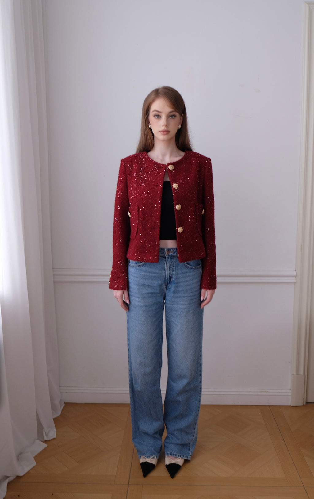 Katherine Jacket in Crimson Red
