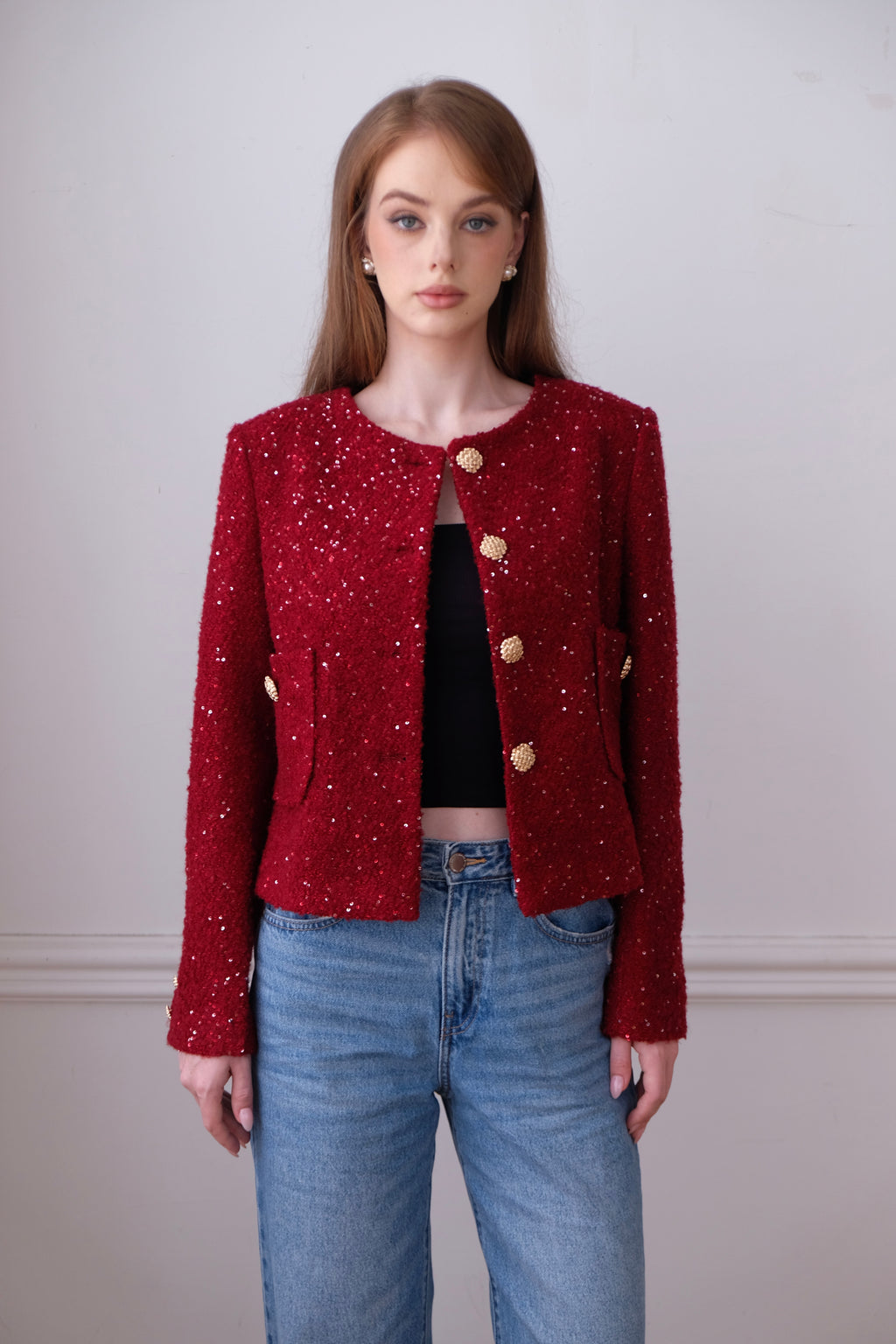 Katherine Jacket in Crimson Red