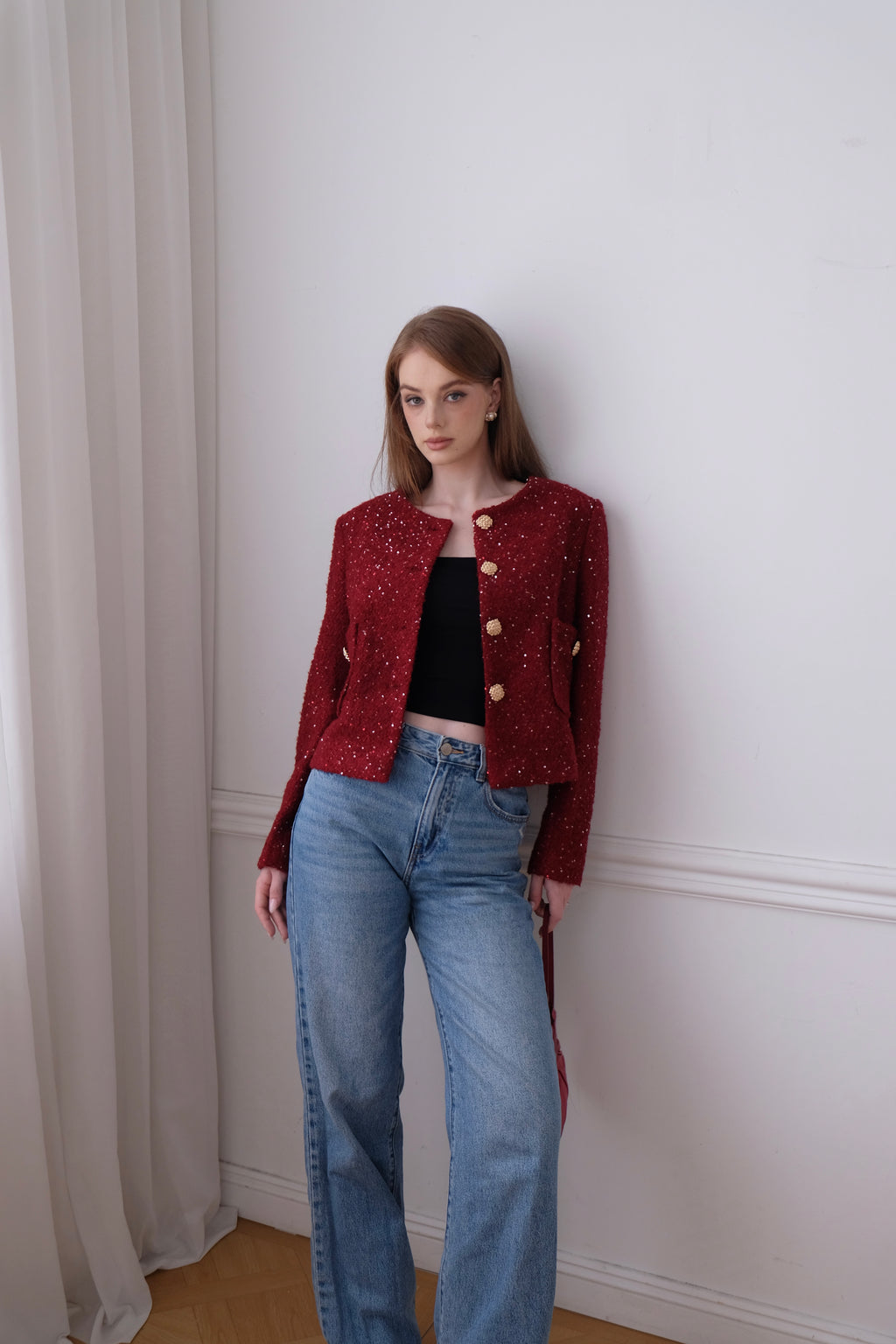 Katherine Jacket in Crimson Red