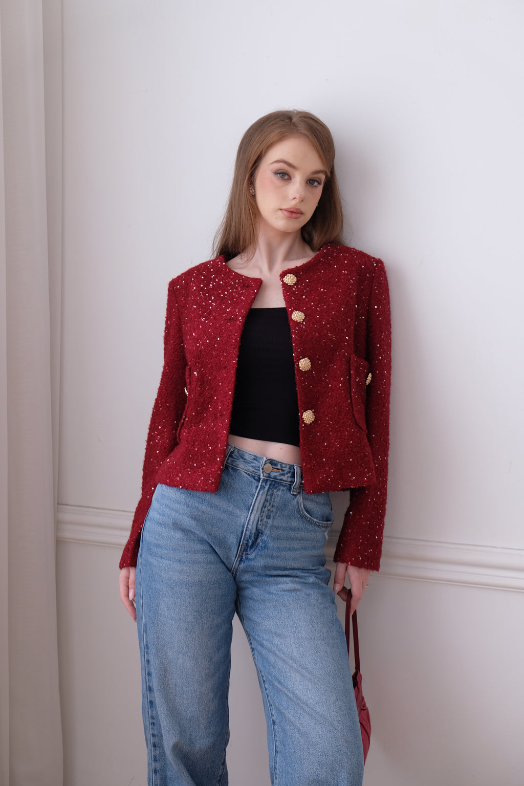 Katherine Jacket in Crimson Red