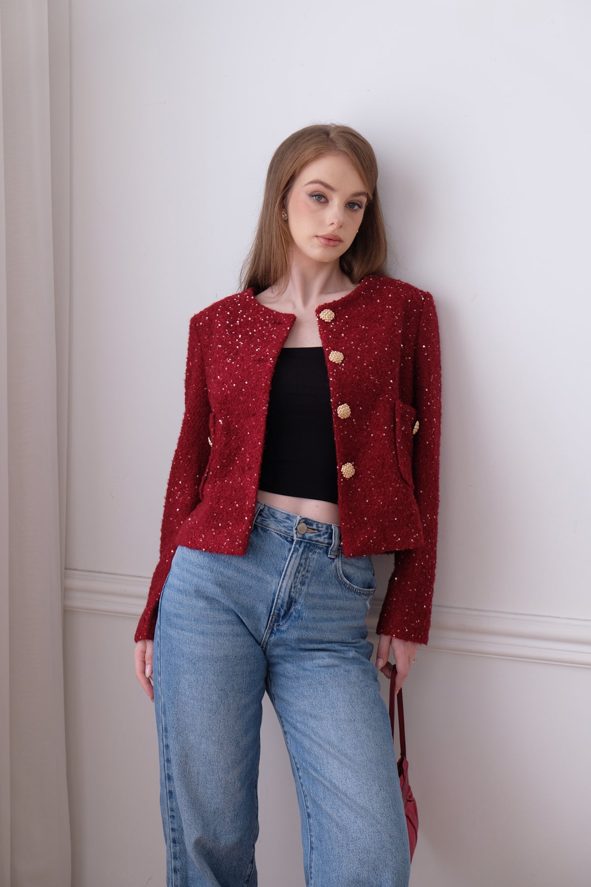 Katherine Jacket in Crimson Red