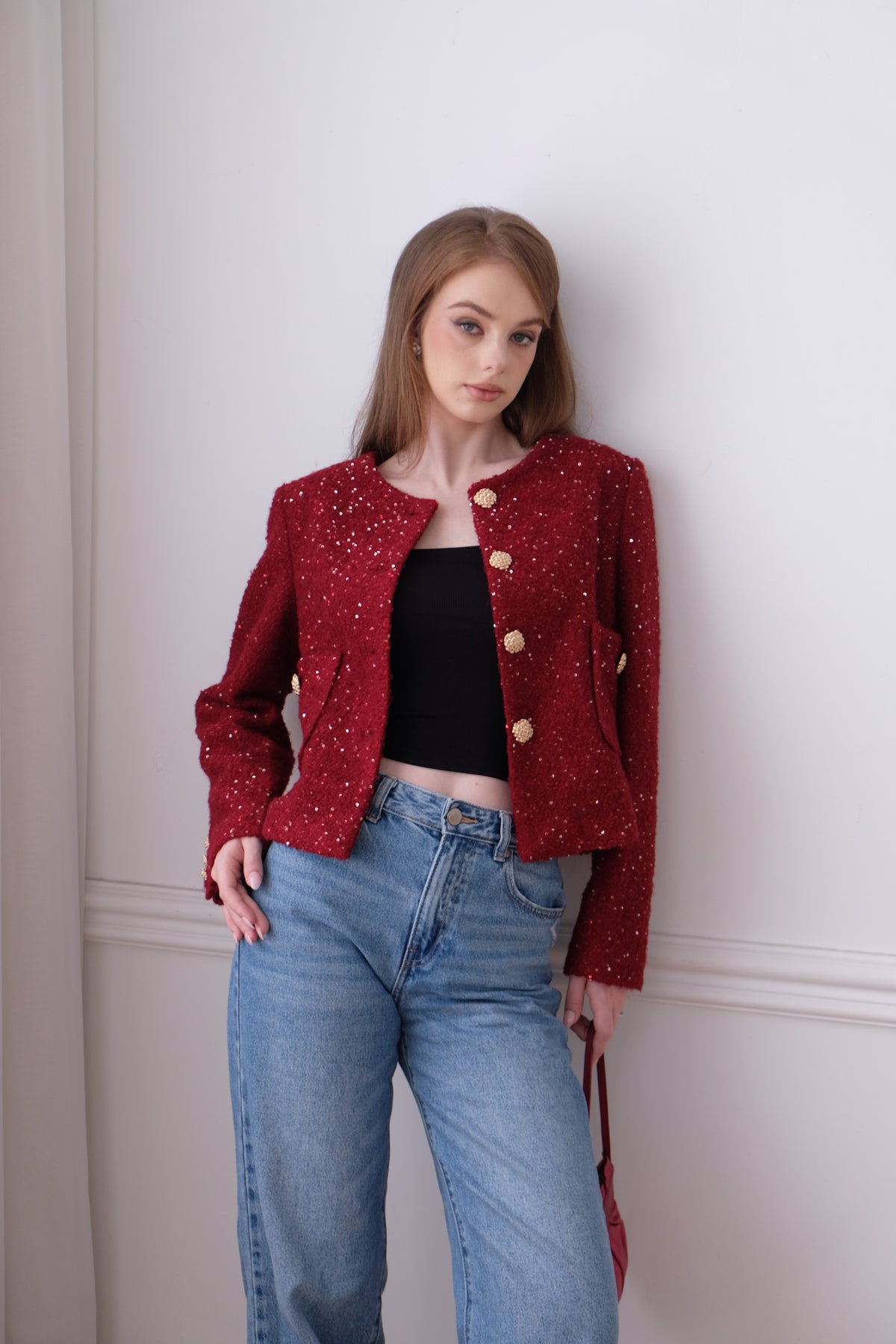 Katherine Jacket in Crimson Red