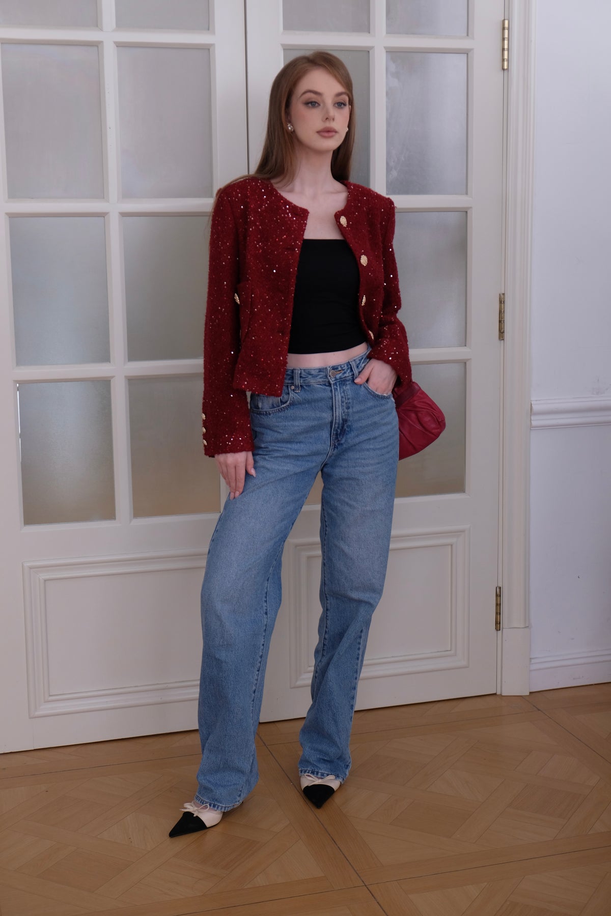Katherine Jacket in Crimson Red