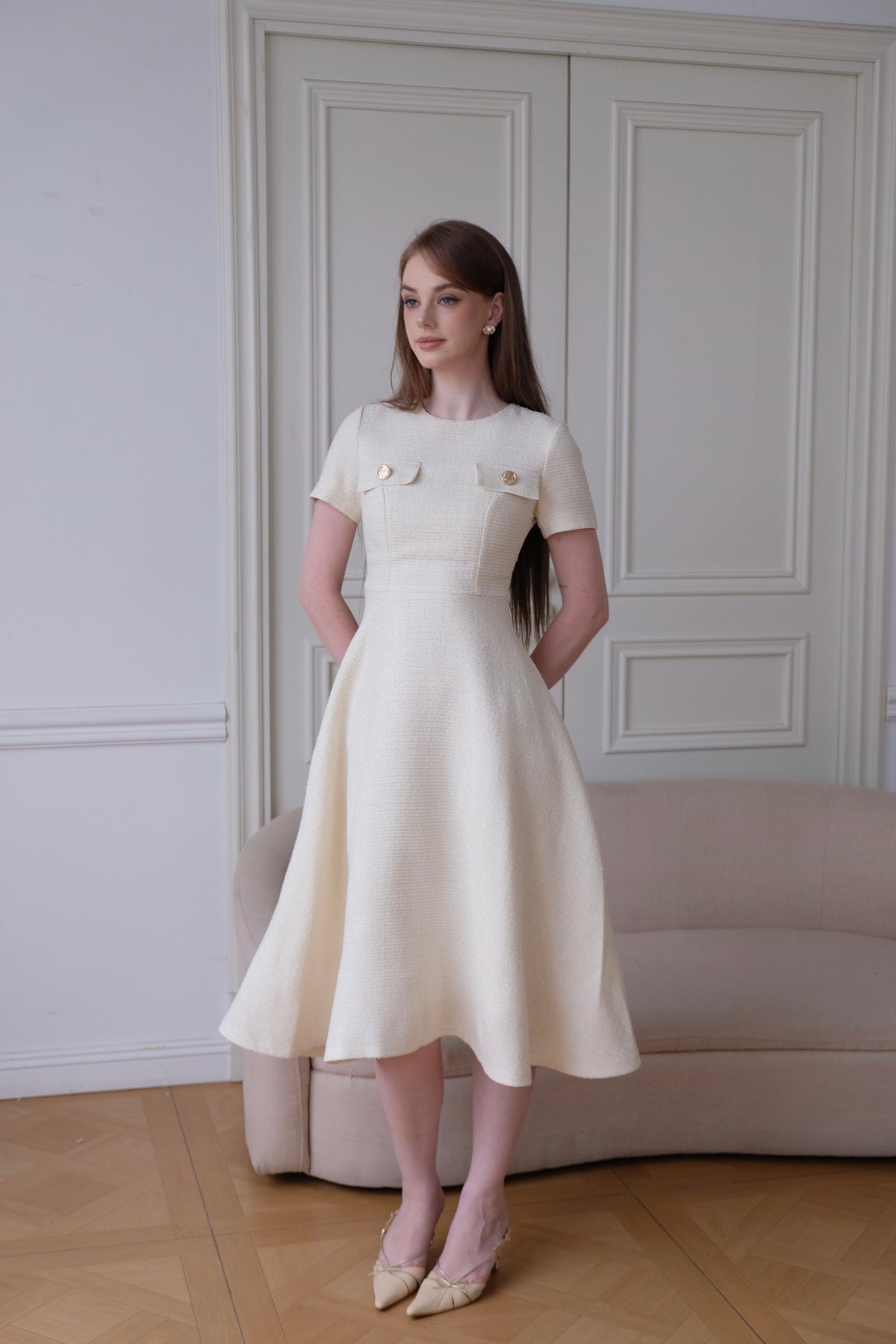 Miyu Dress in Beige
