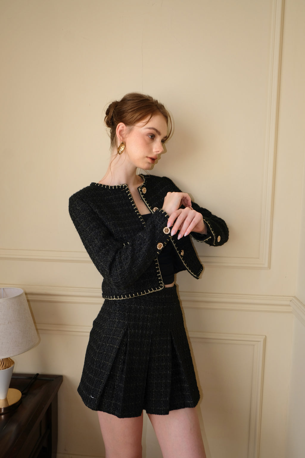 JACKIE TWEED SET IN BLACK