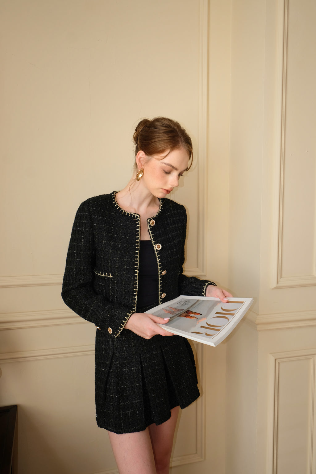JACKIE TWEED SET IN BLACK