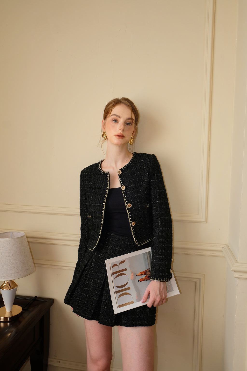 JACKIE TWEED SET IN BLACK