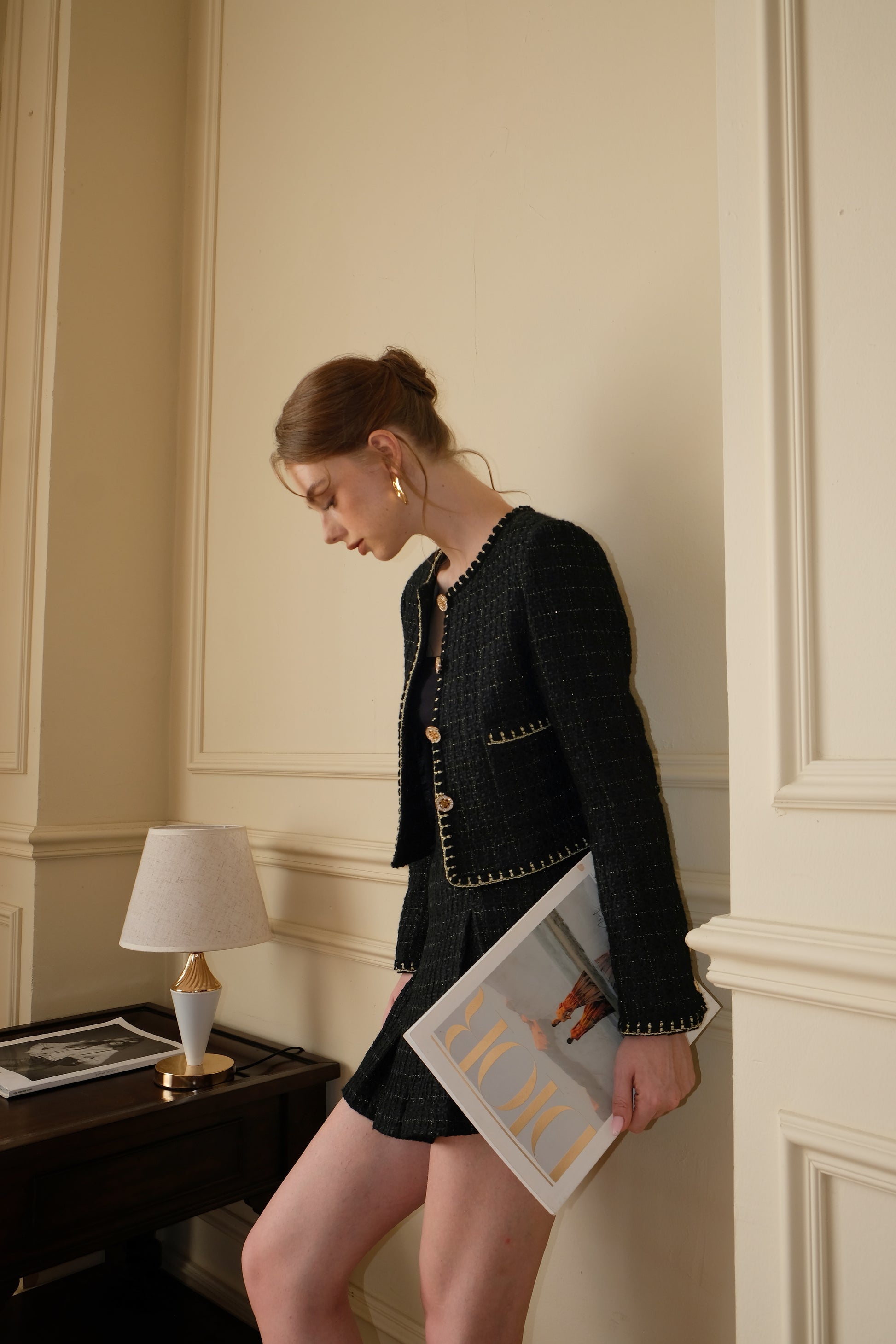 JACKIE TWEED SET IN BLACK
