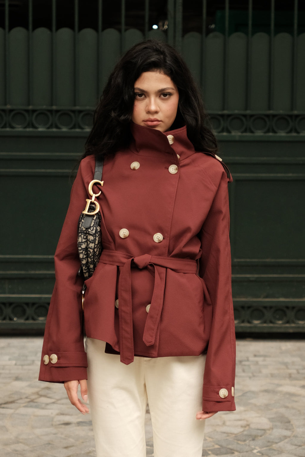 Kiki Trench Coat in Brick Red