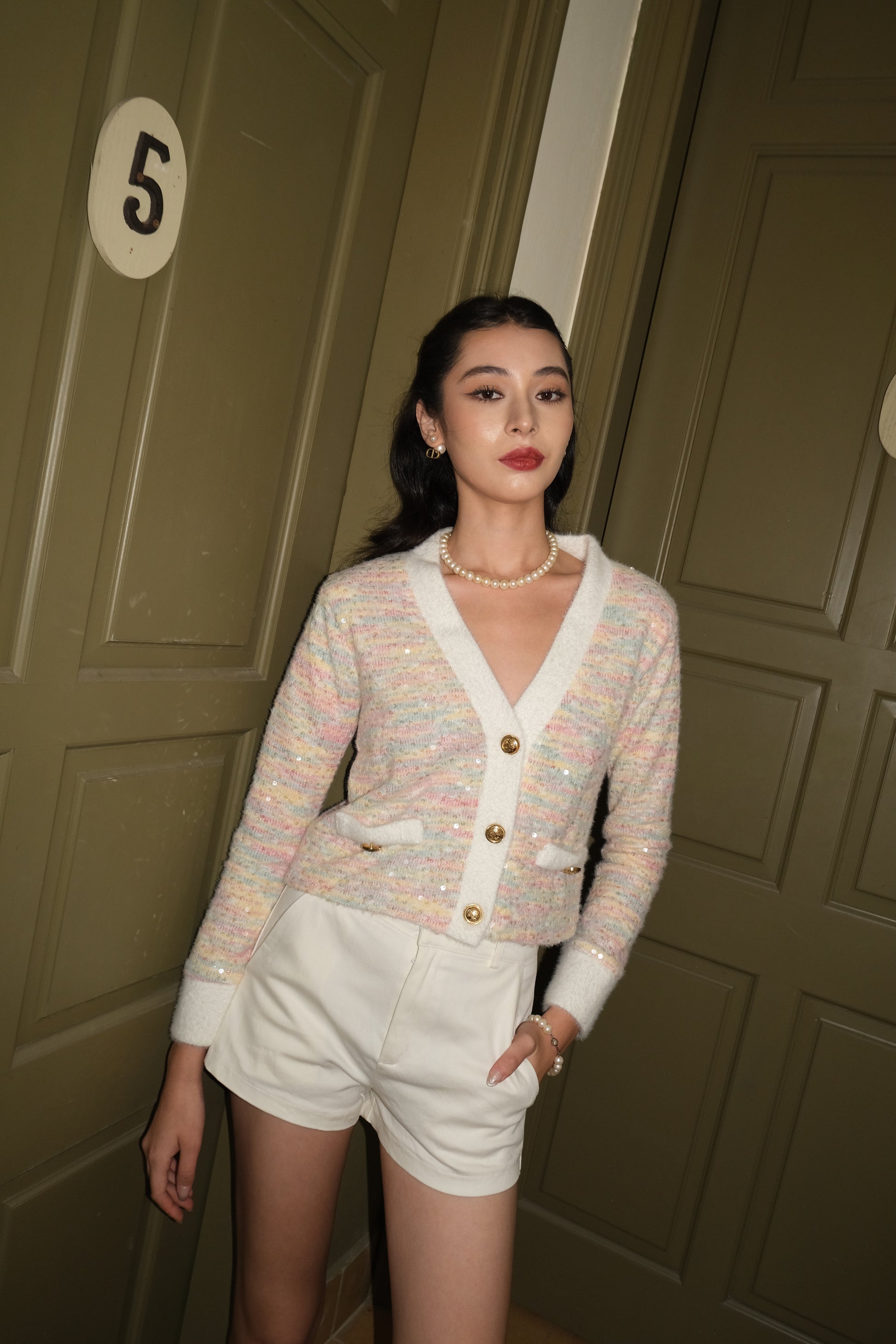 MILLY CARDIGAN & SARAH SHORTS