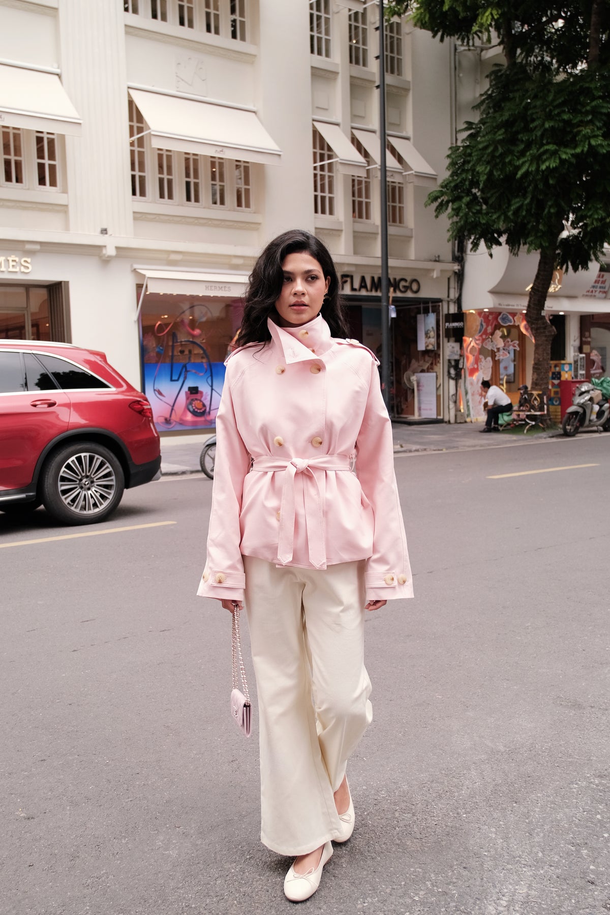 Kiki Trench Coat in Light Pink