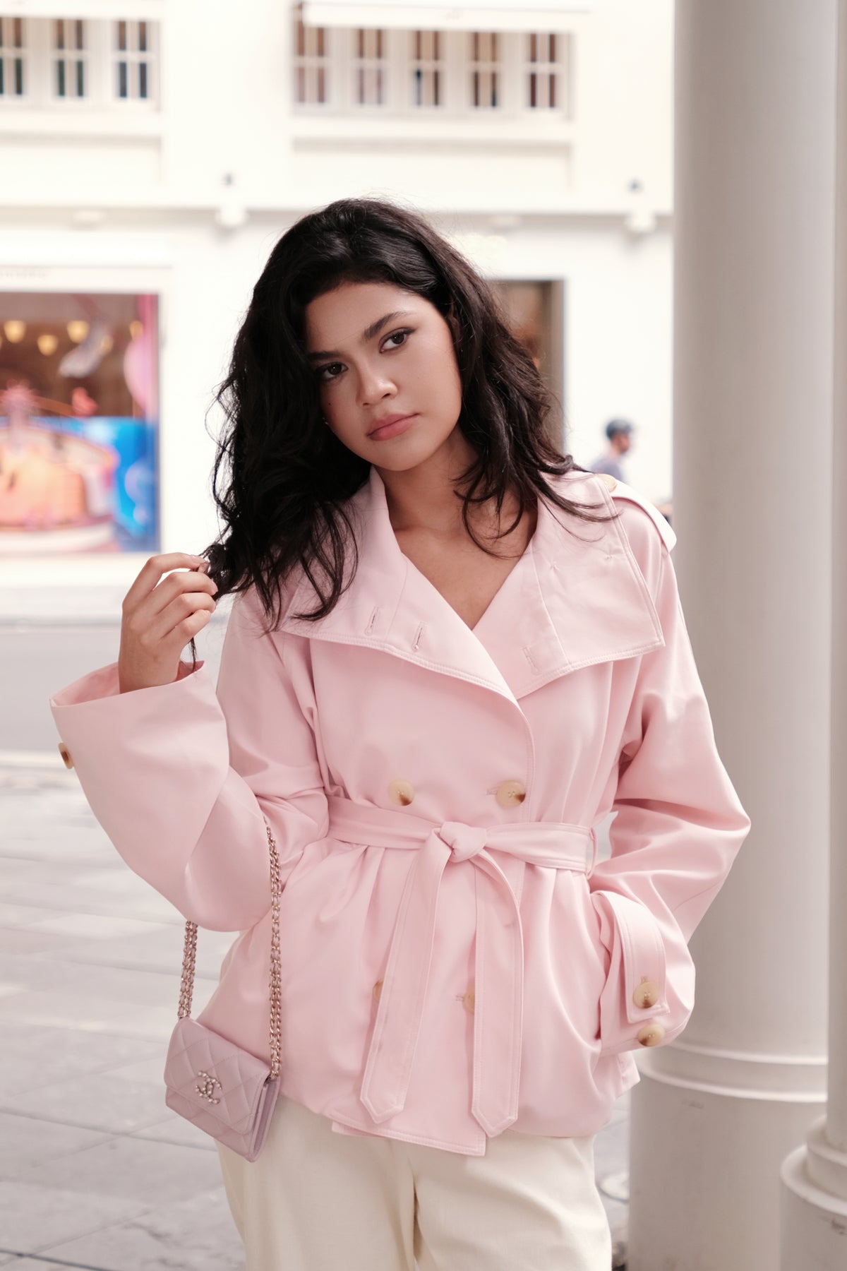 Kiki Trench Coat in Light Pink