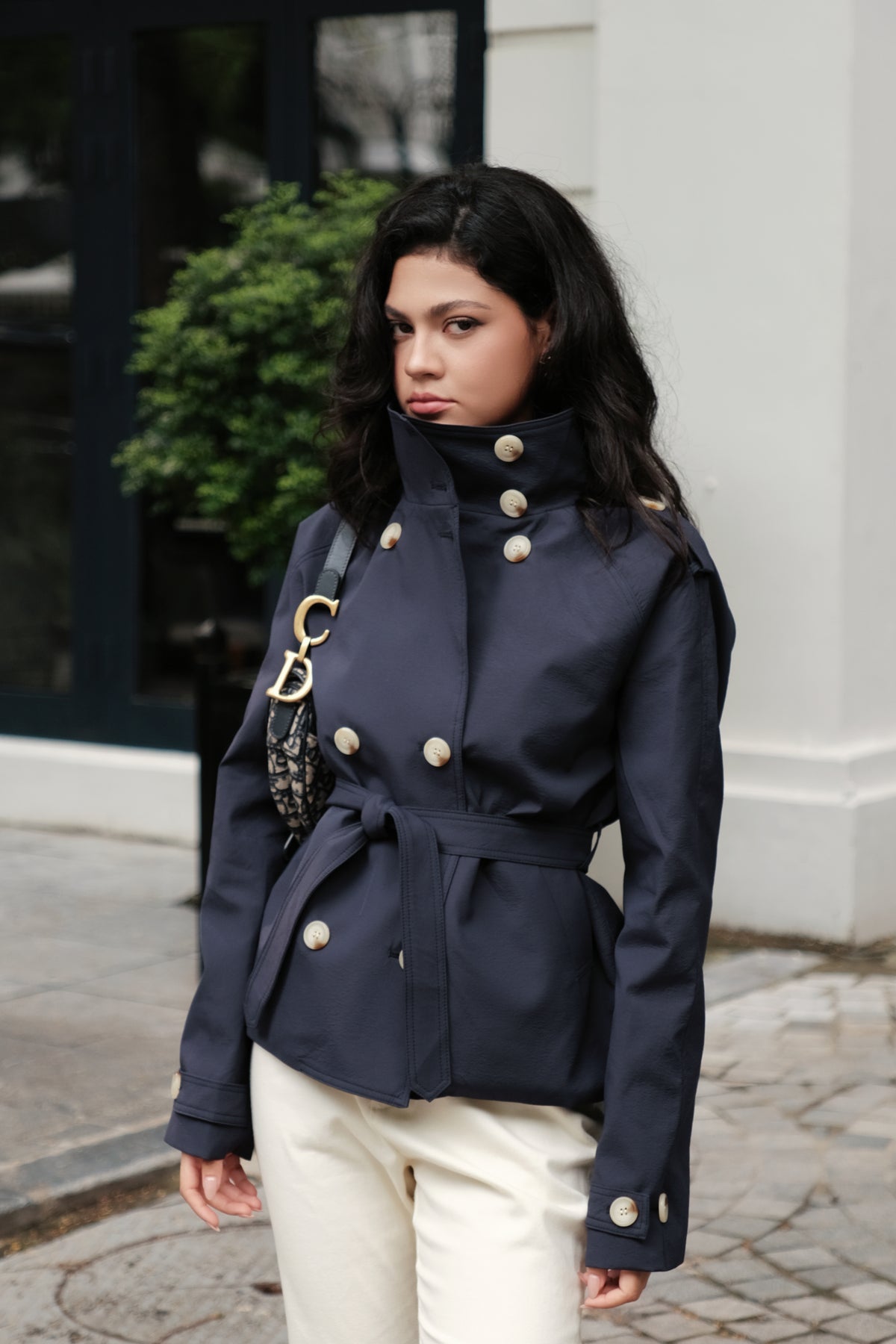 Kiki Trench Coat in Navy