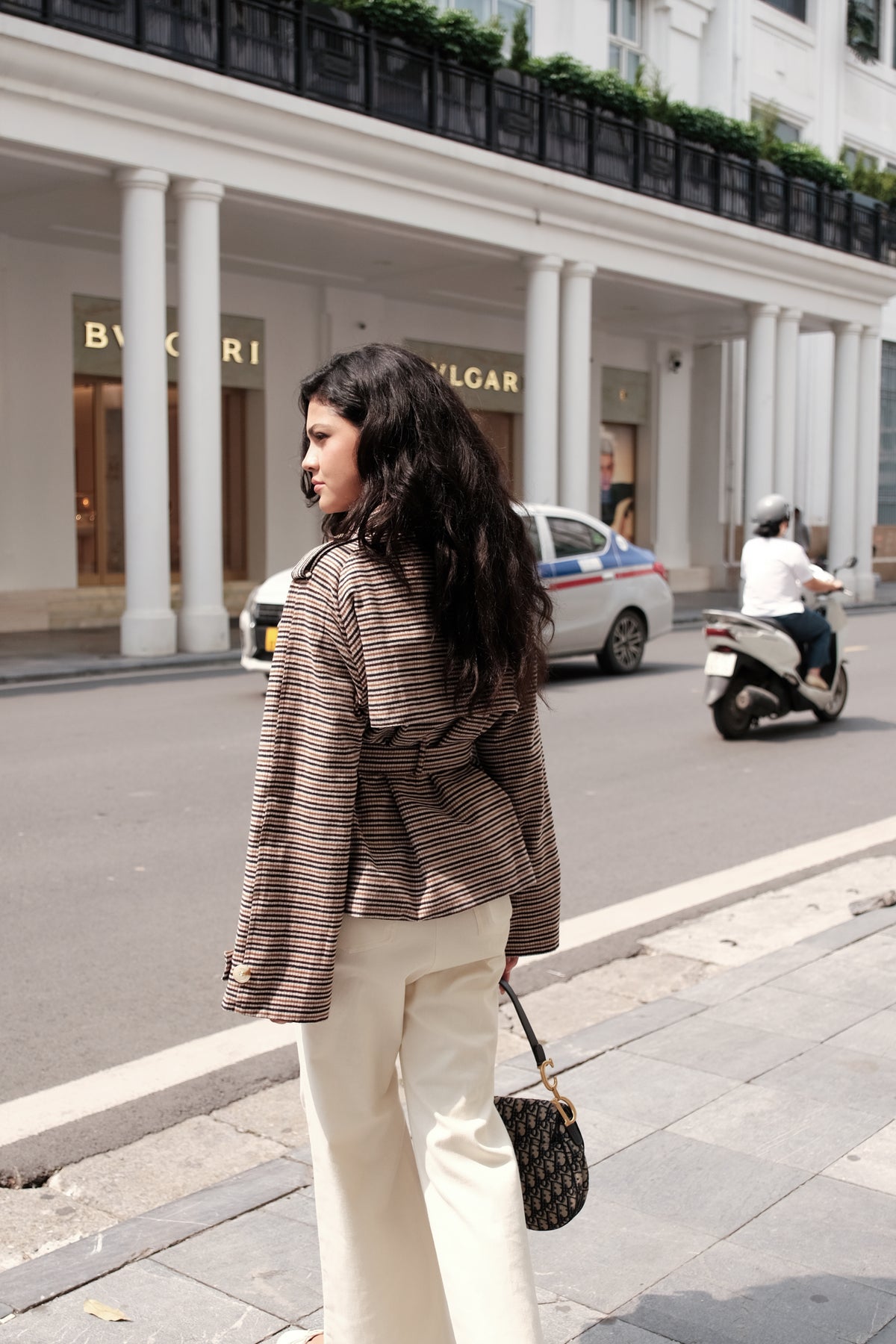 Kiki Trench Coat in Brown Plaid