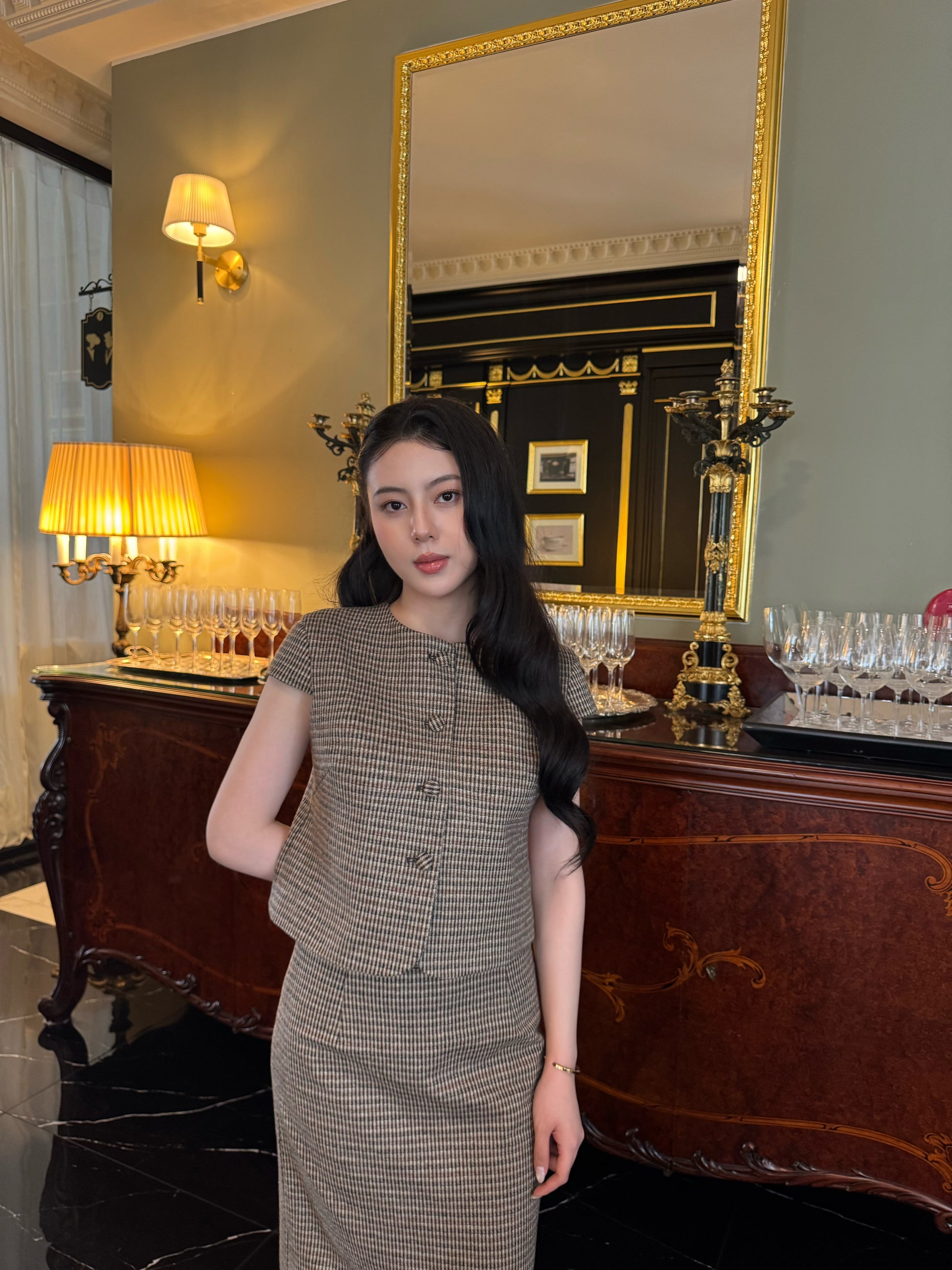 ÉLOISE HOUNDSTOOTH TWEED SET