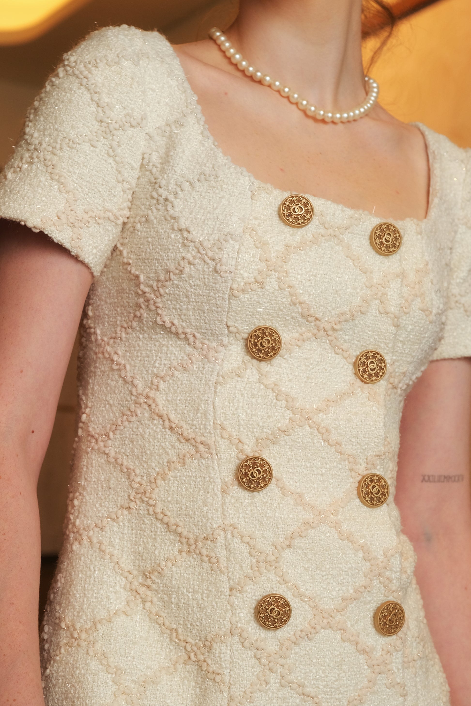 TIFFANY DRESS BEIGE DIAMOND