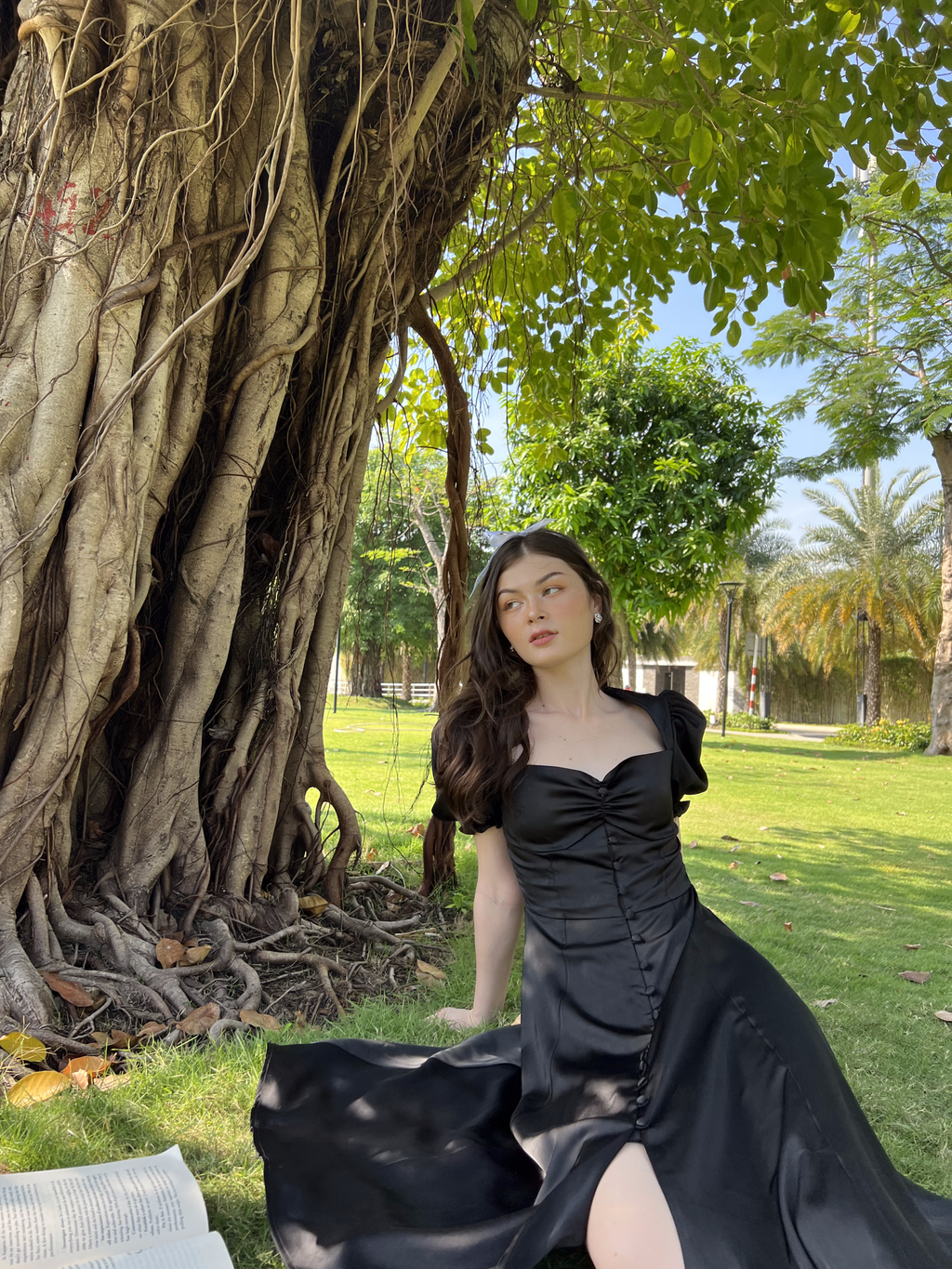 JACLYN DRESS - BLACK SILK