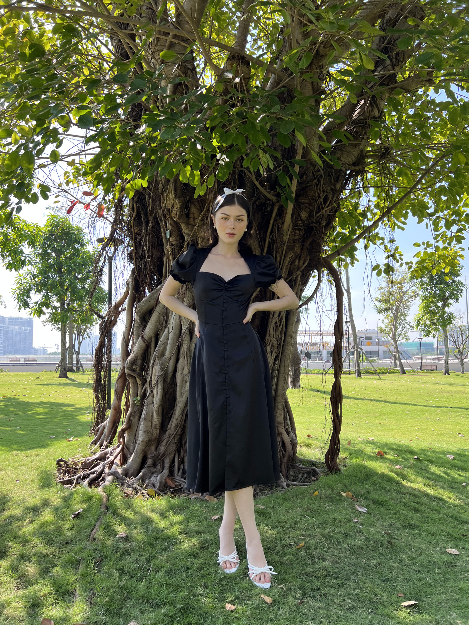 JACLYN DRESS - BLACK SILK