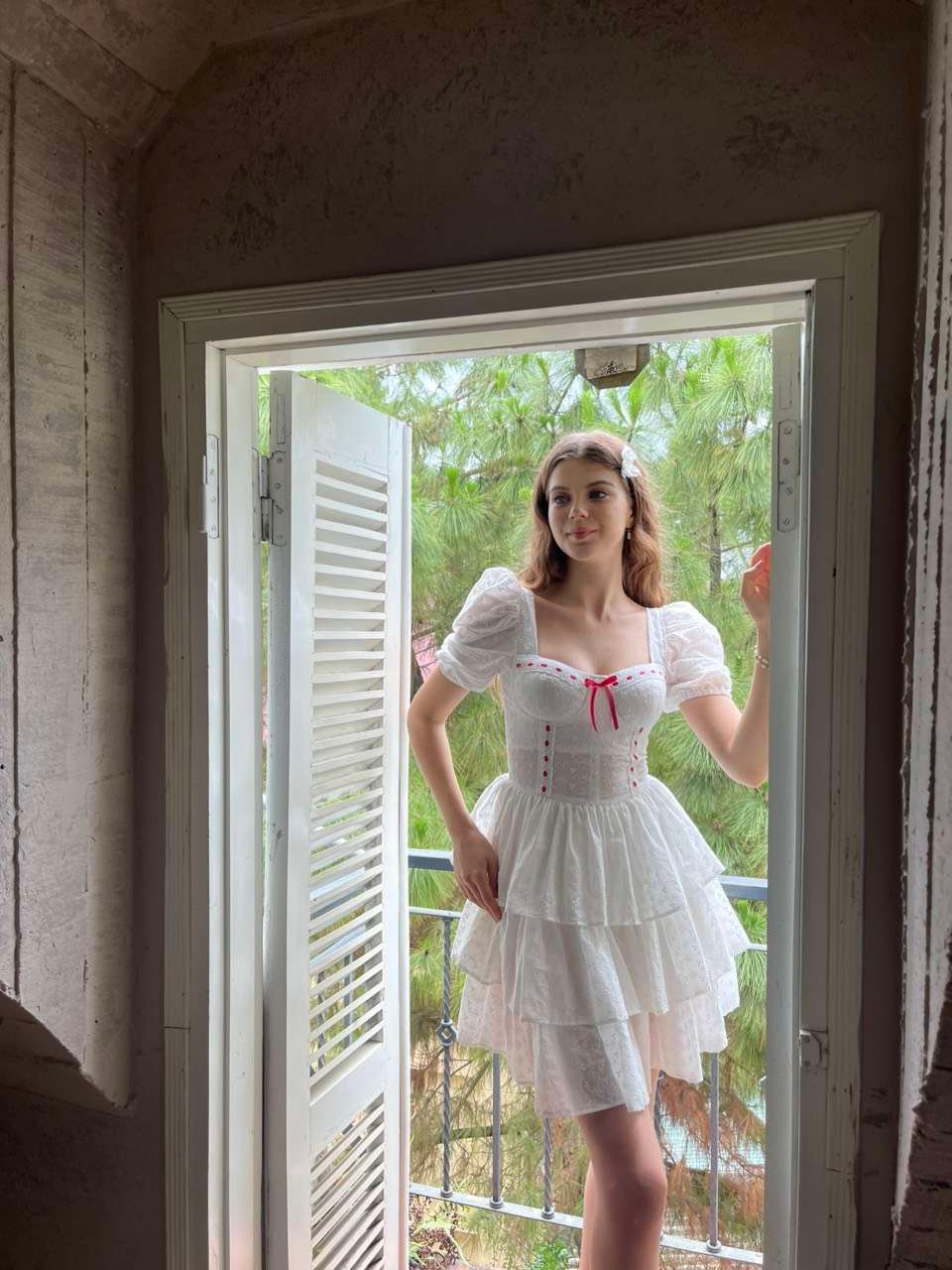 DOSE DRESS CUTIE BOW WHITE