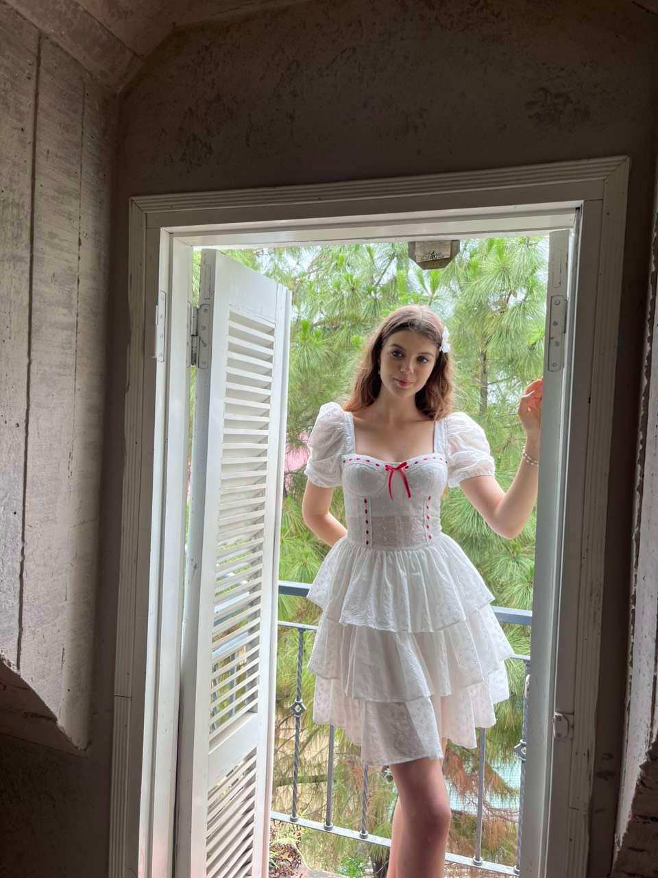 DOSE DRESS CUTIE BOW WHITE