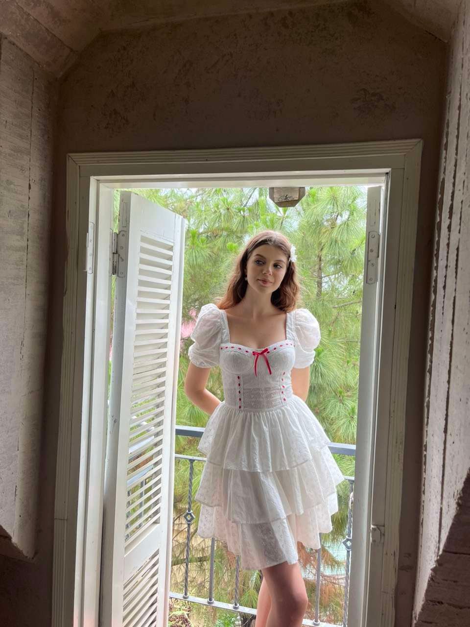 DOSE DRESS CUTIE BOW WHITE