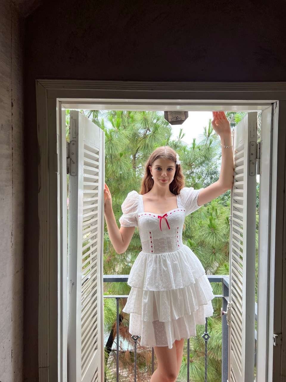 DOSE DRESS CUTIE BOW WHITE