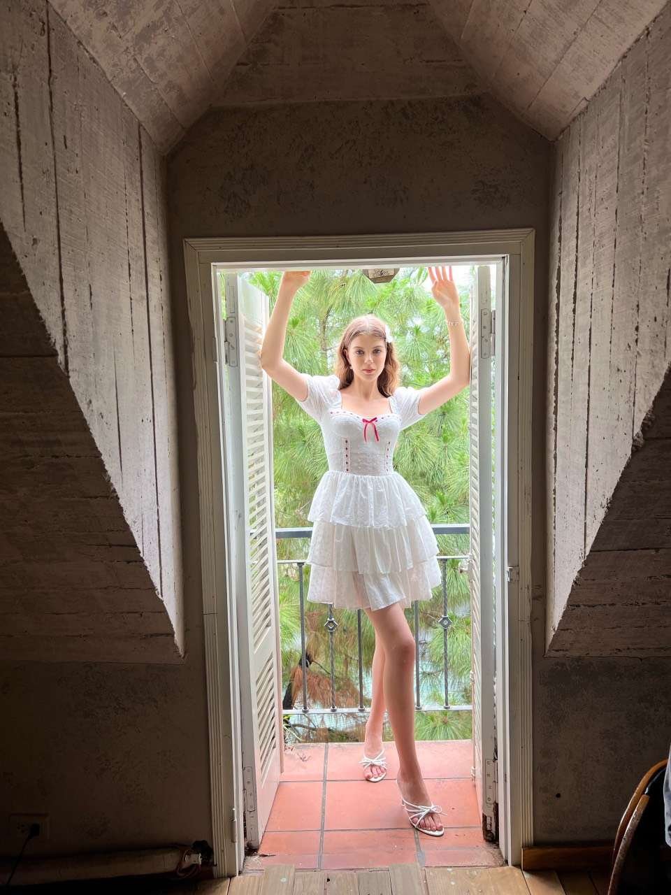 DOSE DRESS CUTIE BOW WHITE