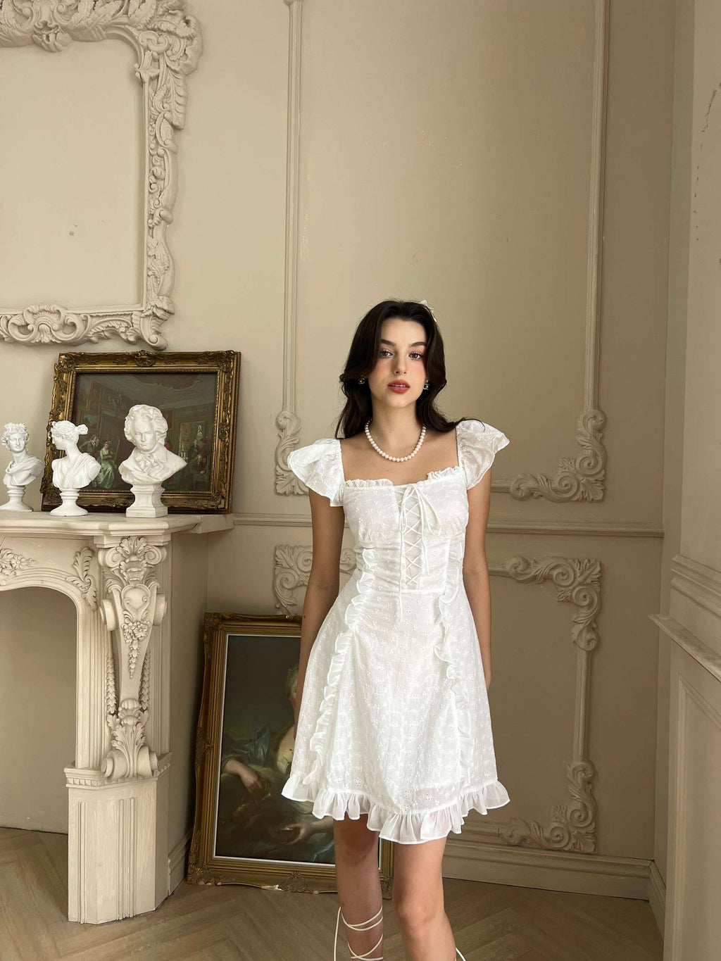 DANIELLE DRESS IN PURE WHITE