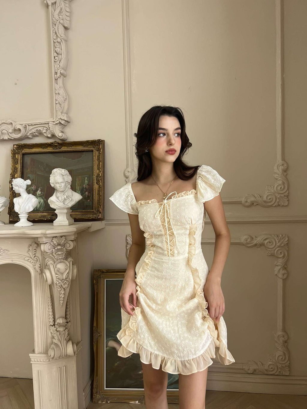 DANIELLE DRESS IN BEIGE