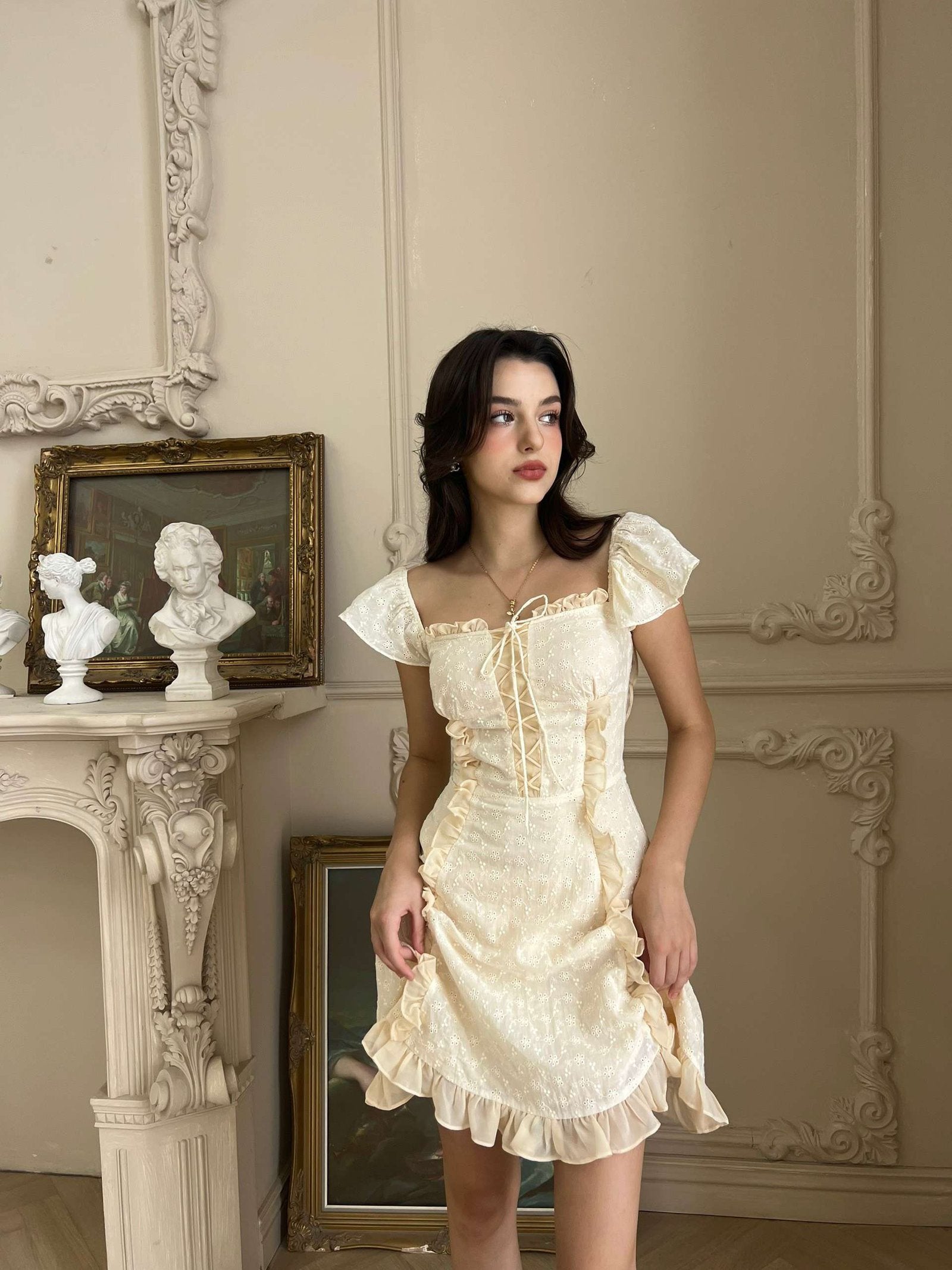 DANIELLE DRESS IN BEIGE