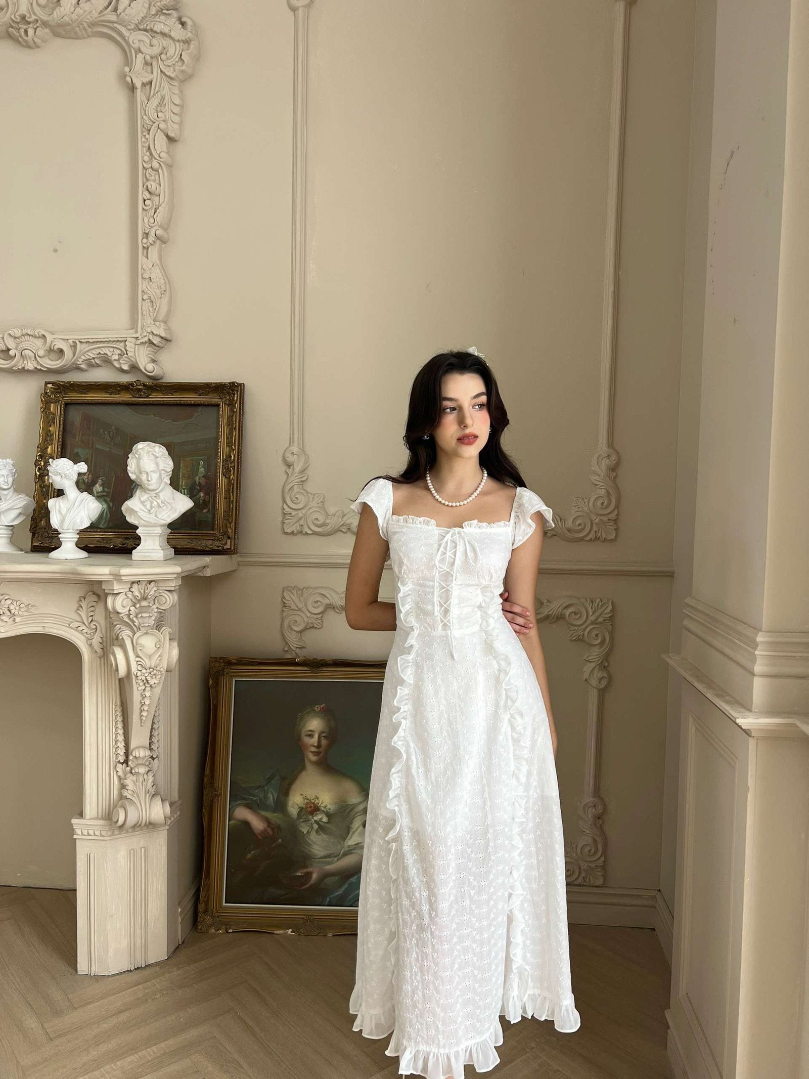 DANIELLE DRESS IN PURE WHITE