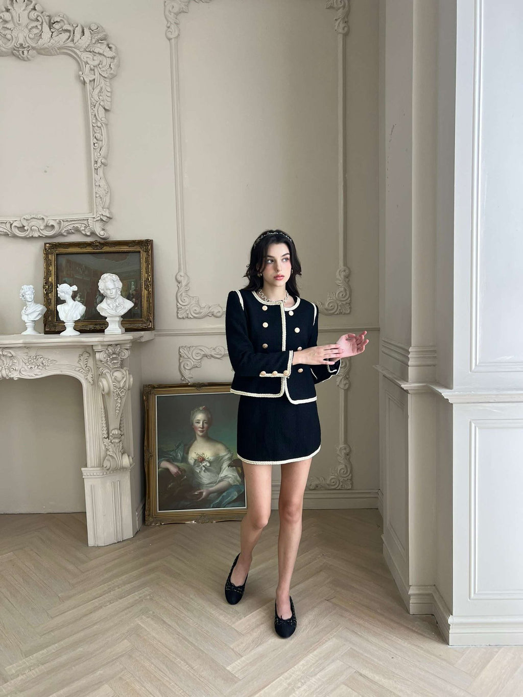 BLAIR TWEED SET IN BLACK