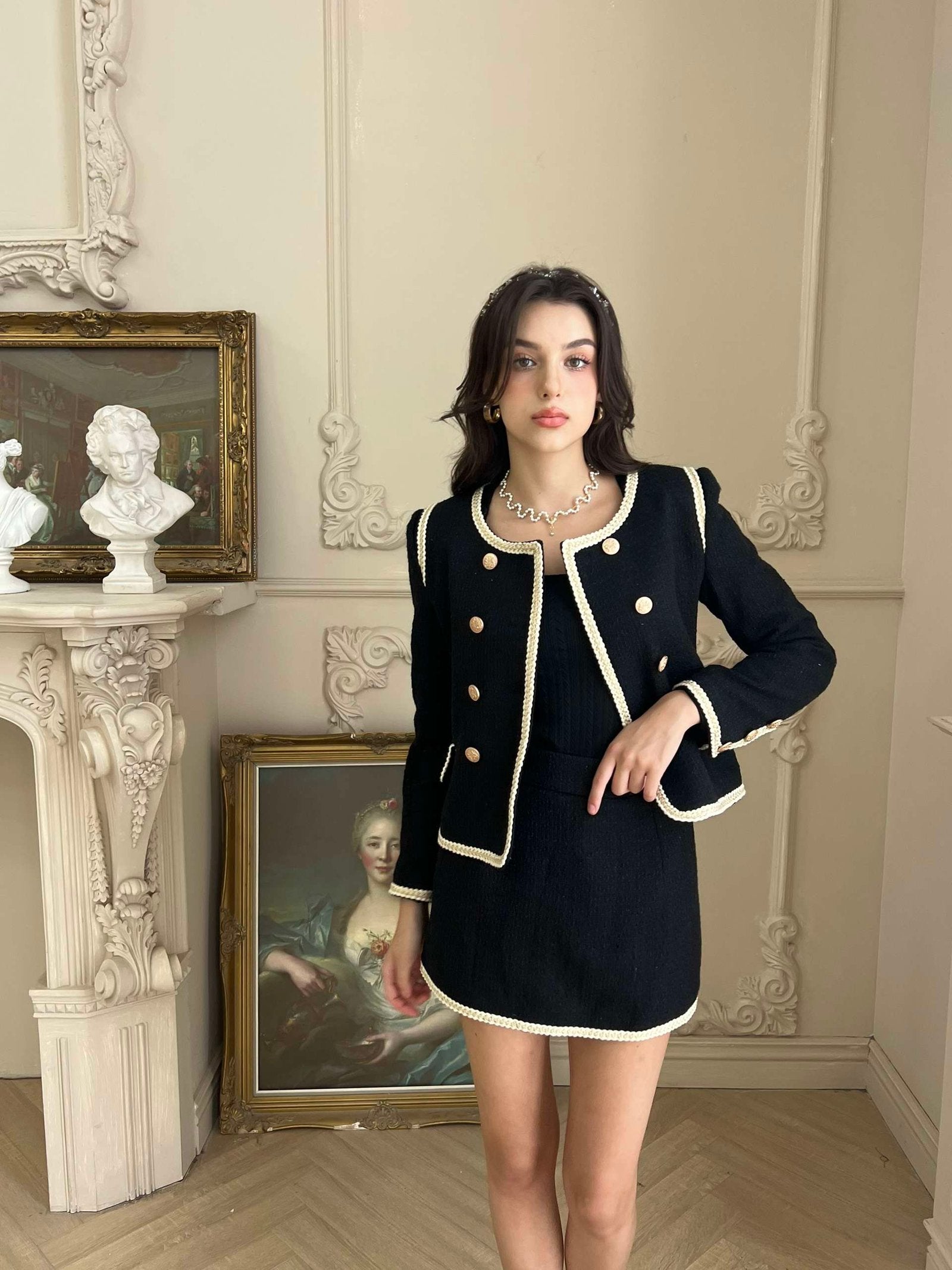 BLAIR TWEED SET IN BLACK